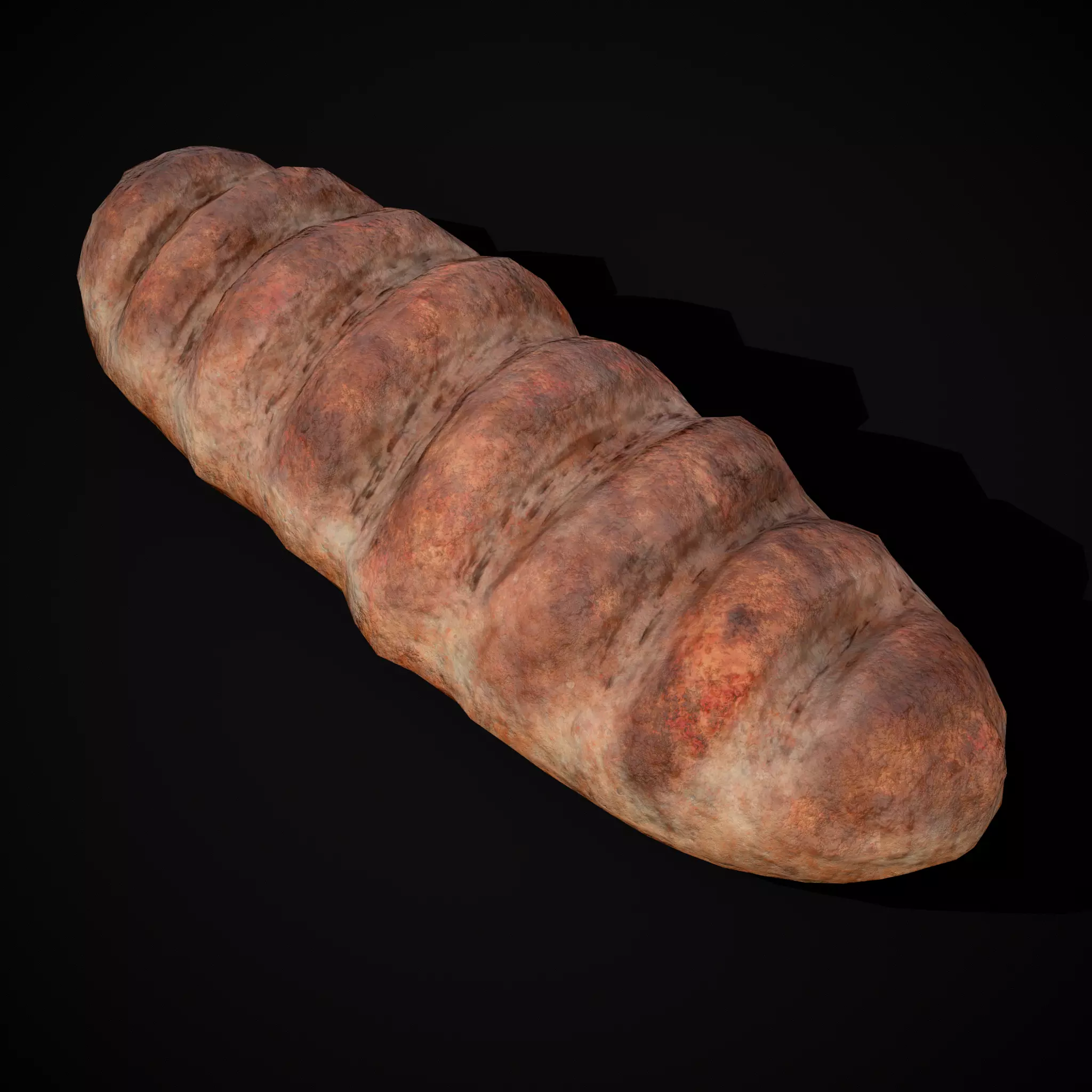 Loaf French Bread Low-poly 3D model_0