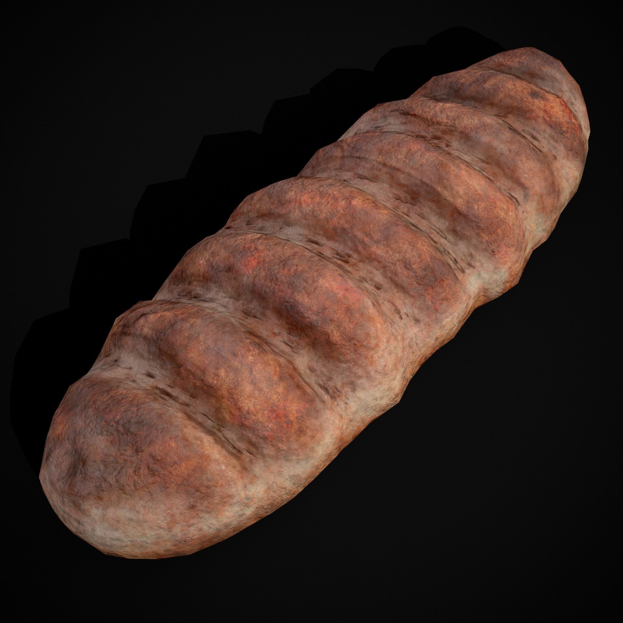 Loaf French Bread Low-poly 3D model_3