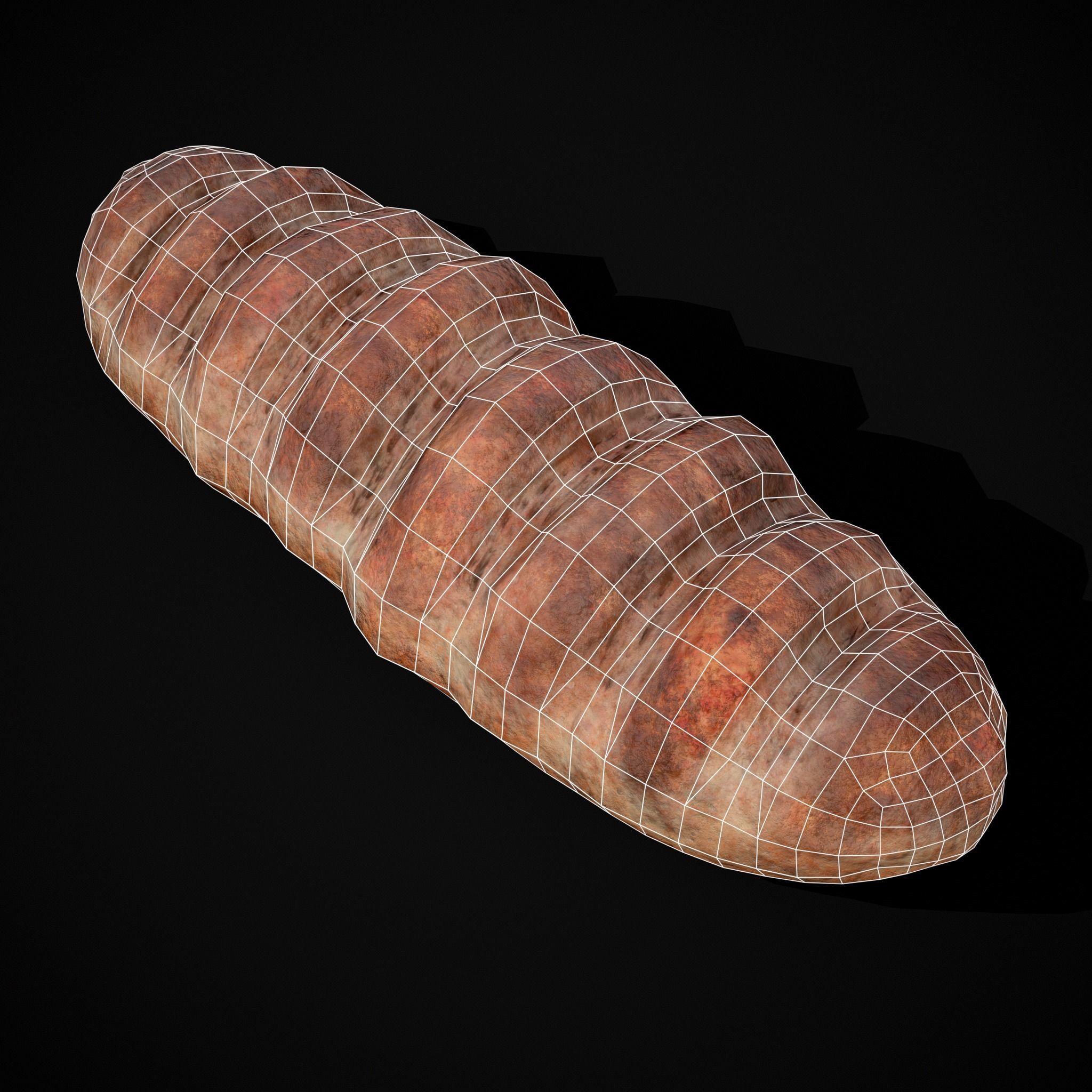 Loaf French Bread Low-poly 3D model_2