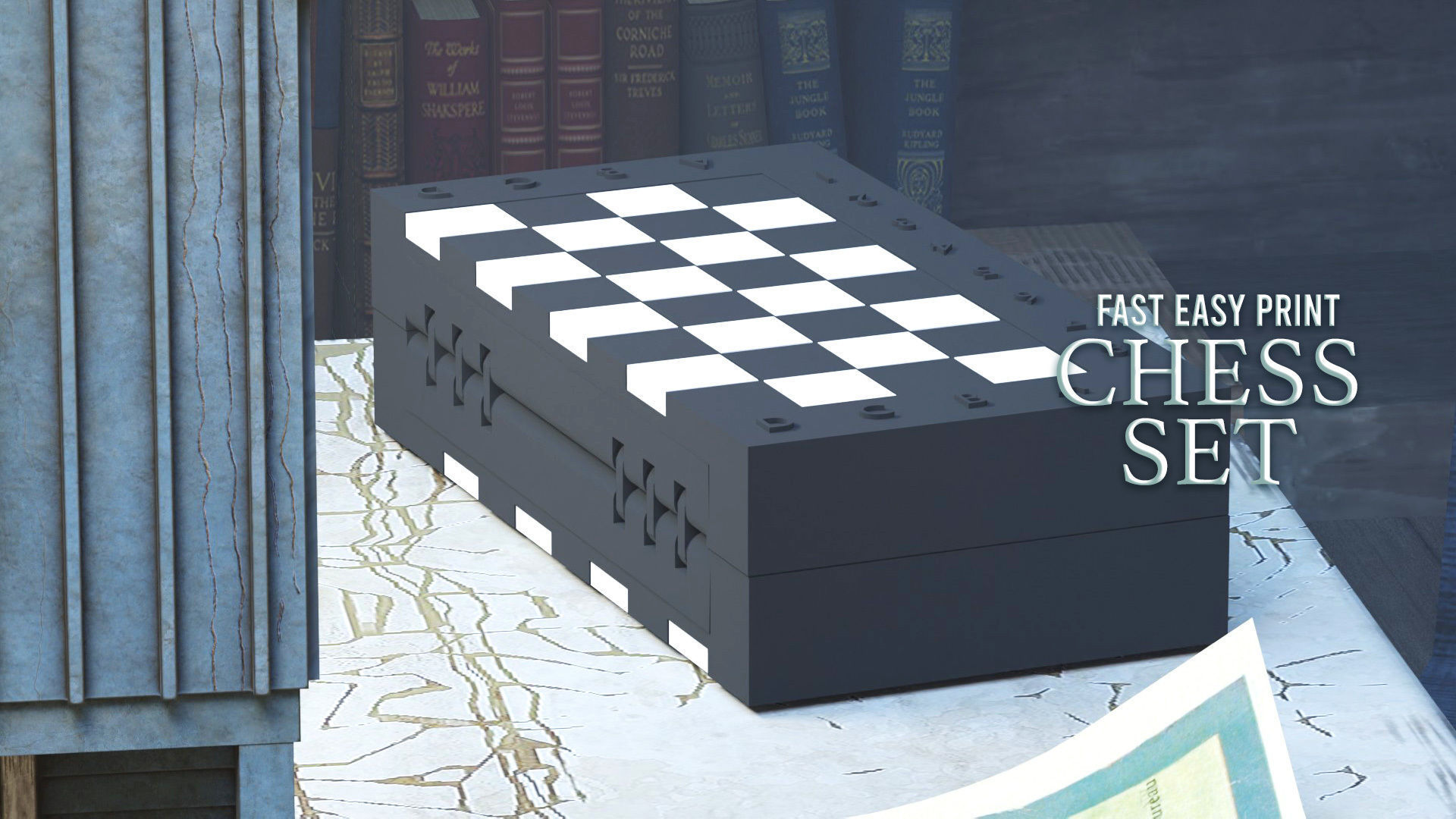 Mobile Print Friendly Chess or Checkers Set 3D print model_2