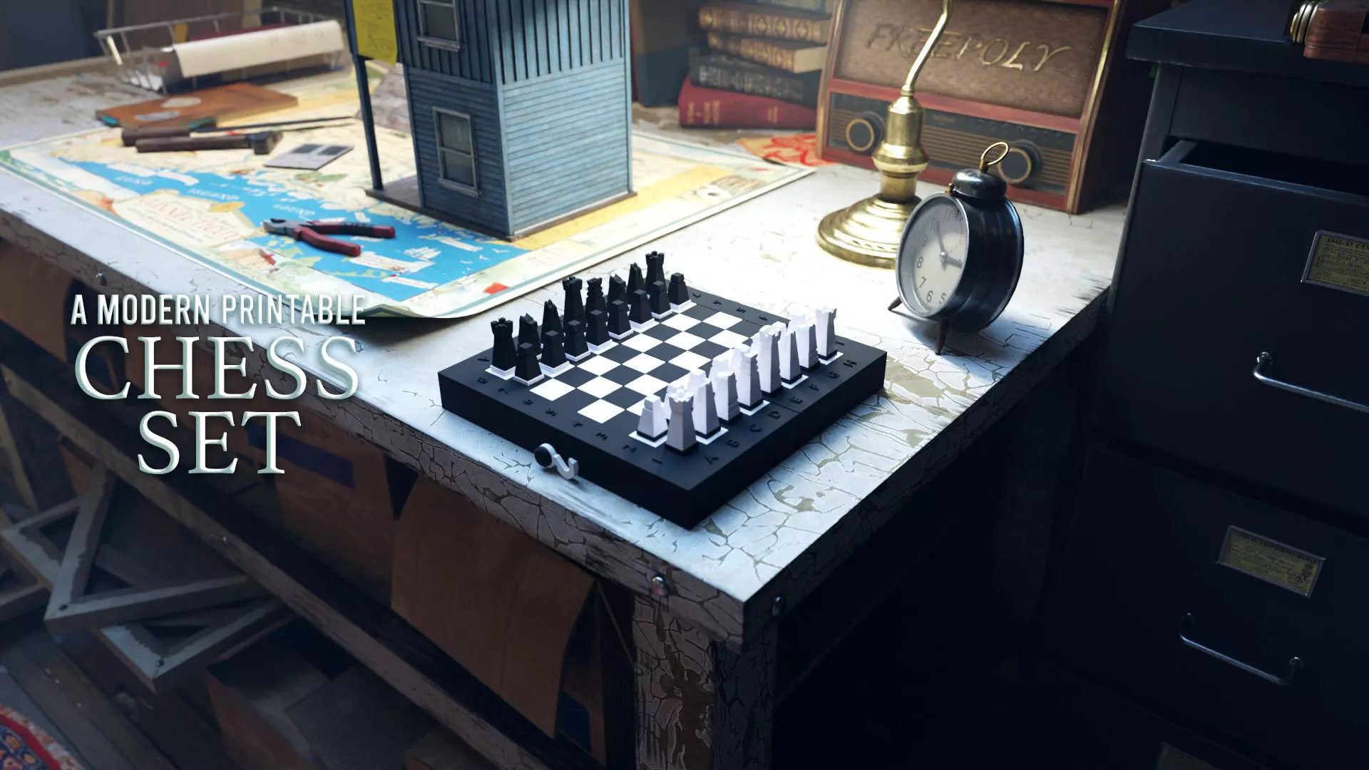 Mobile Print Friendly Chess or Checkers Set 3D print model_0