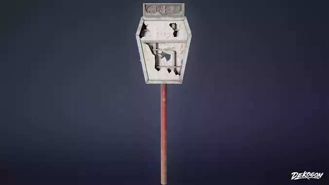 POST APOC SIGNS - Sign 08 - LOW POLY