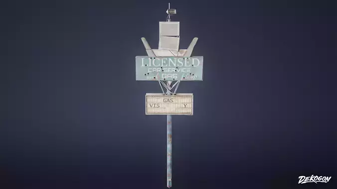 POST APOC SIGNS - Sign 09 - LOW POLY