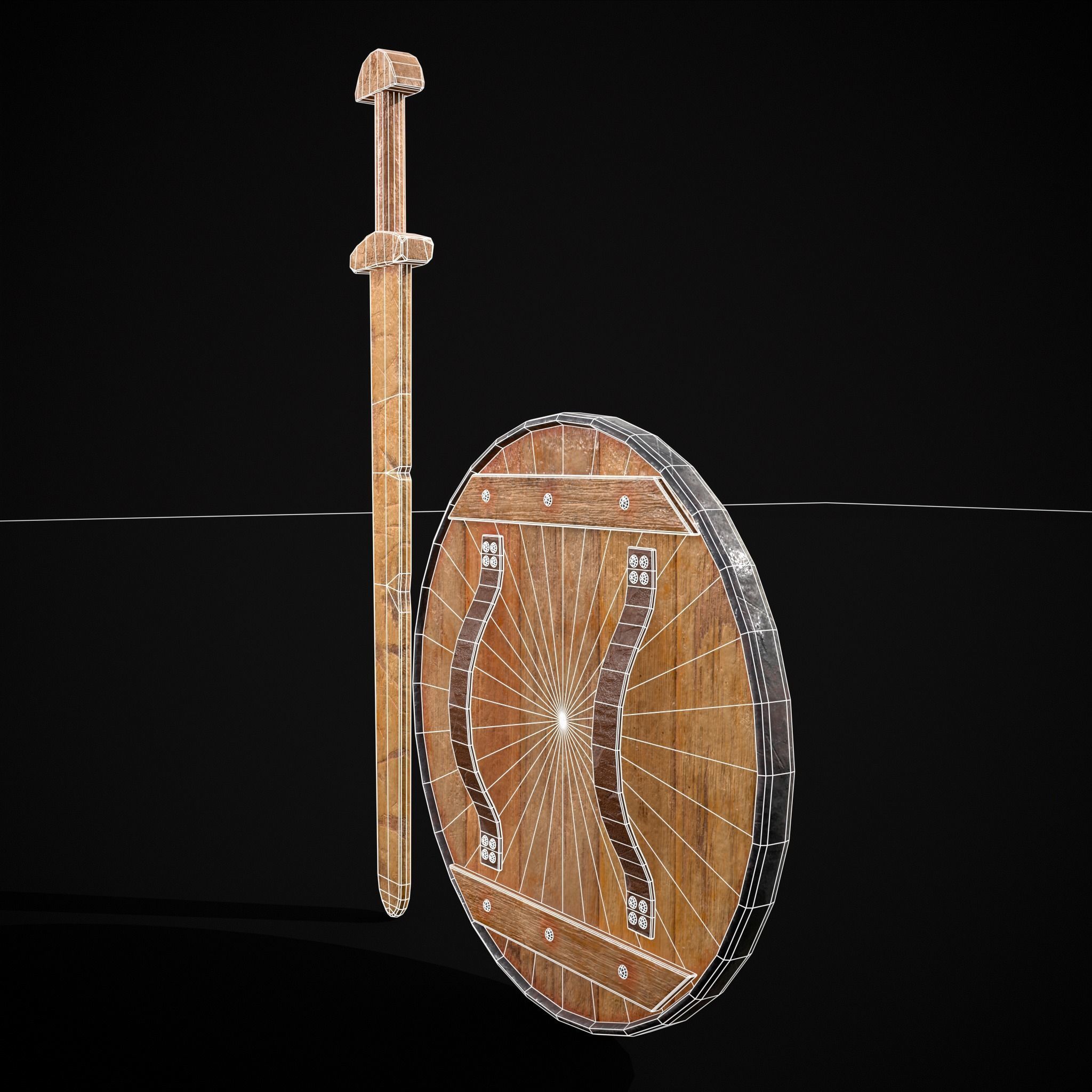 Toy Weapons Sword and Shield  Low-poly 3D model_8