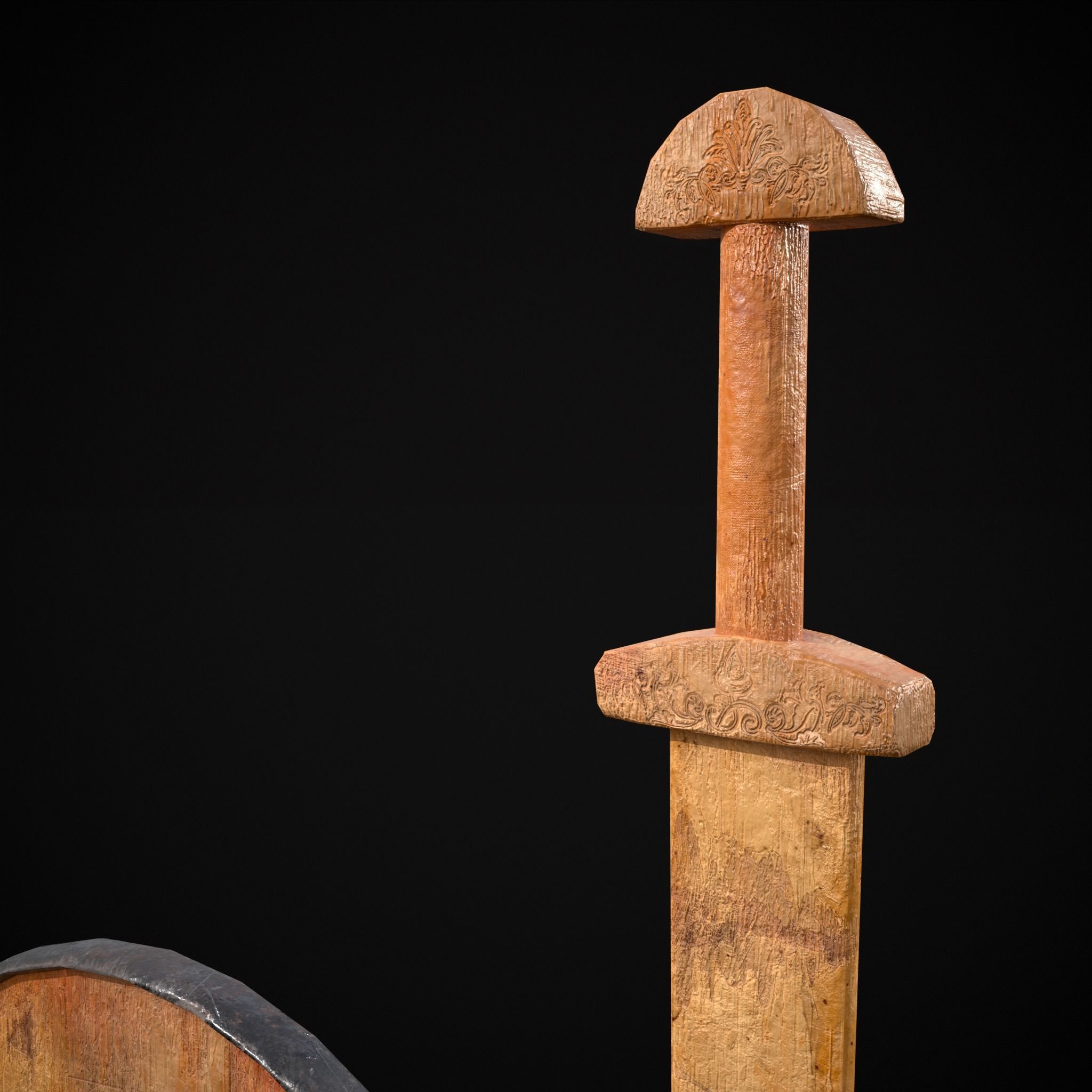 Toy Weapons Sword and Shield  Low-poly 3D model_13