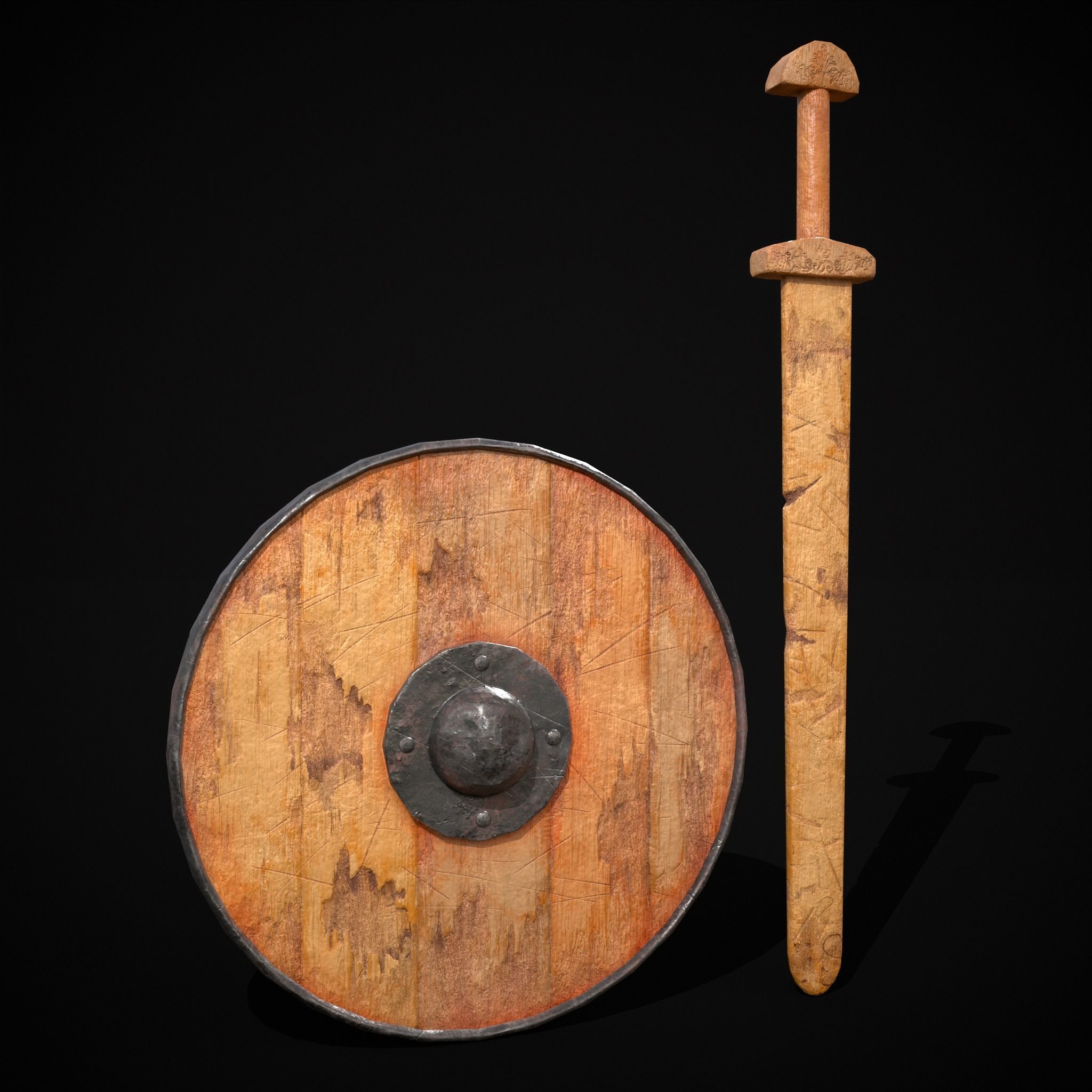 Toy Weapons Sword and Shield  Low-poly 3D model_19