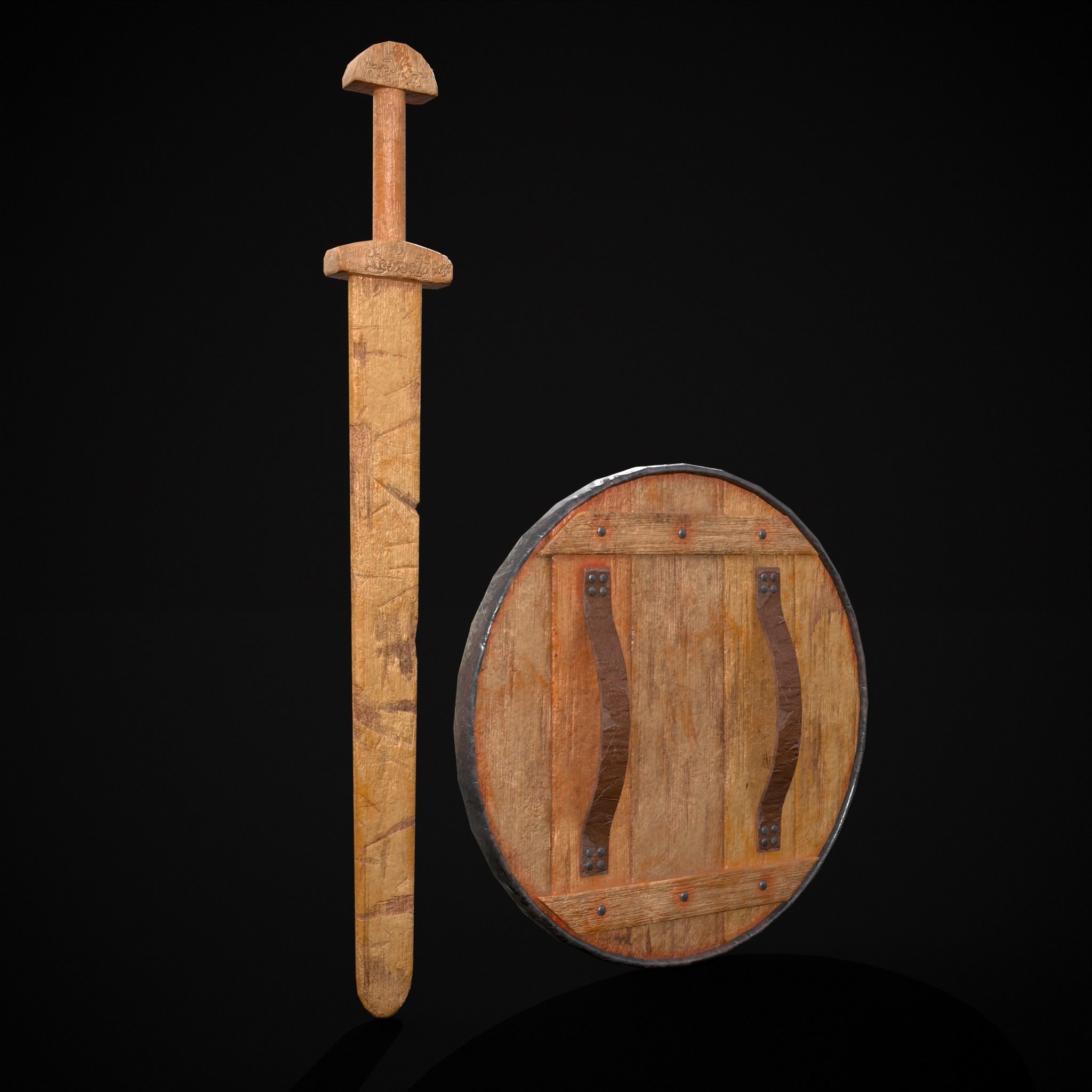 Toy Weapons Sword and Shield  Low-poly 3D model_5