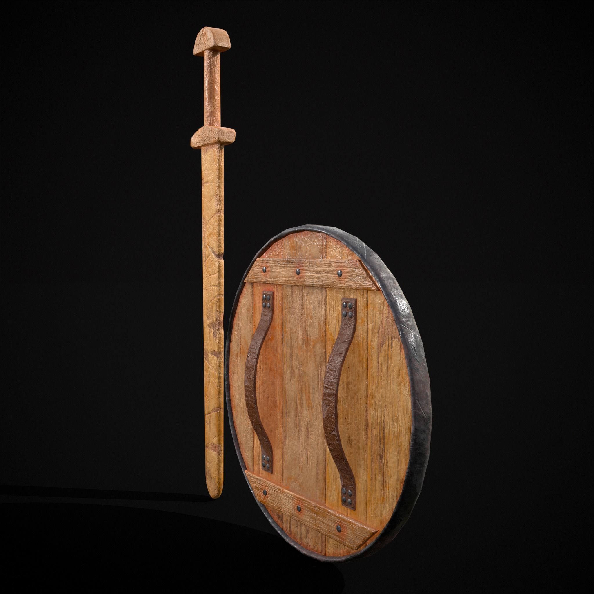 Toy Weapons Sword and Shield  Low-poly 3D model_7