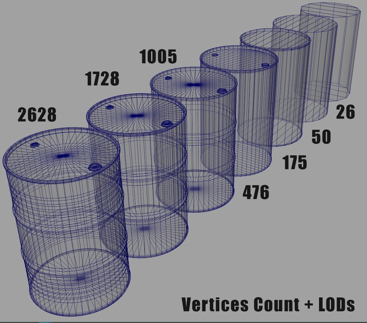 Metal Barrel Low-poly 3D model_13