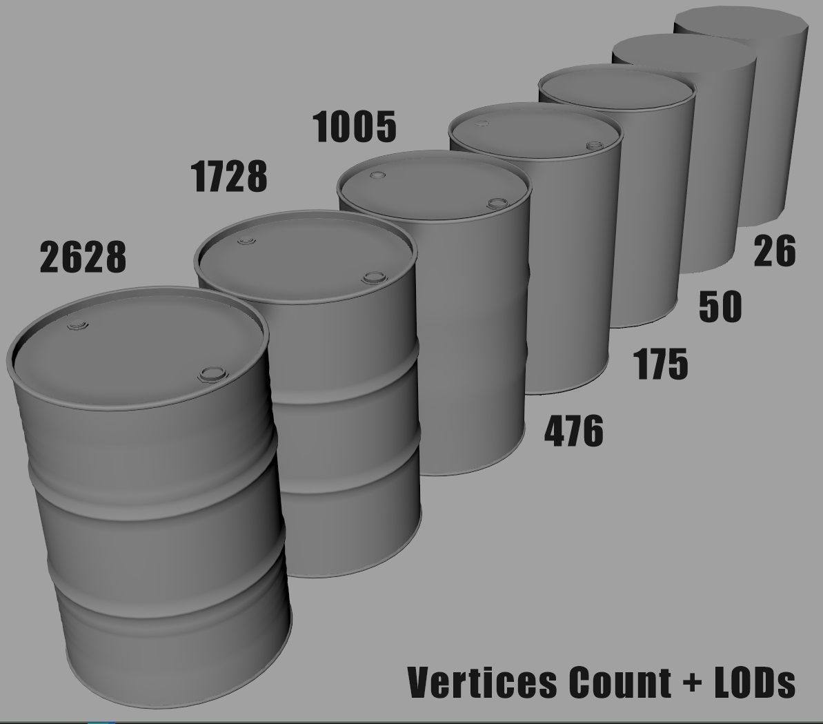Metal Barrel Low-poly 3D model_10