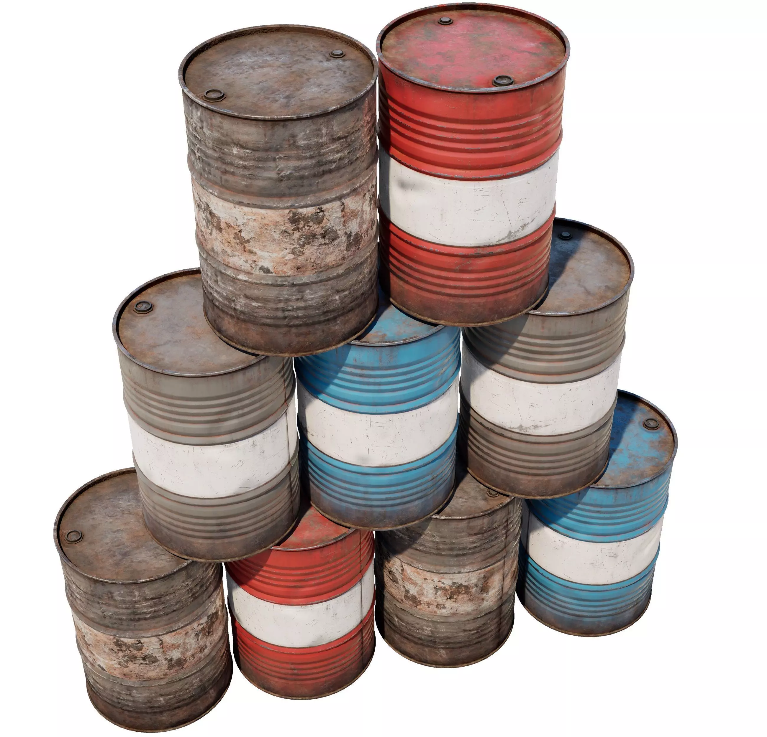 Metal Barrel Low-poly 3D model_0