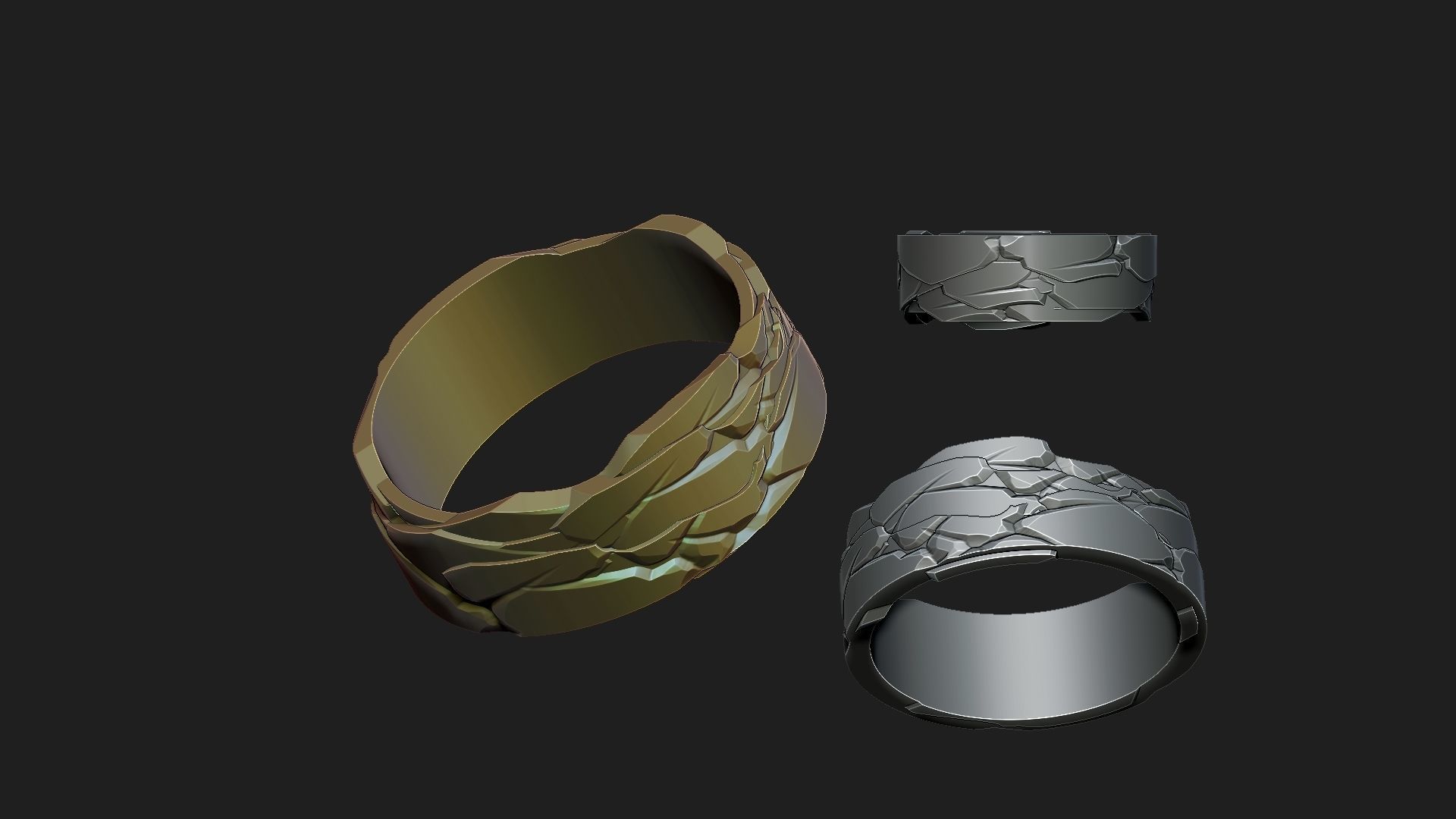 ring mountains 3D print model_2