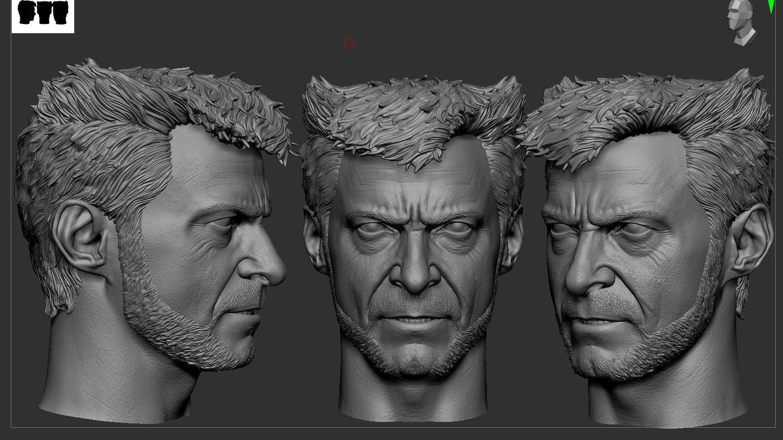 Wolverine -Hugh Jackman Head - Deadpool and Wolverine 3D print model_13