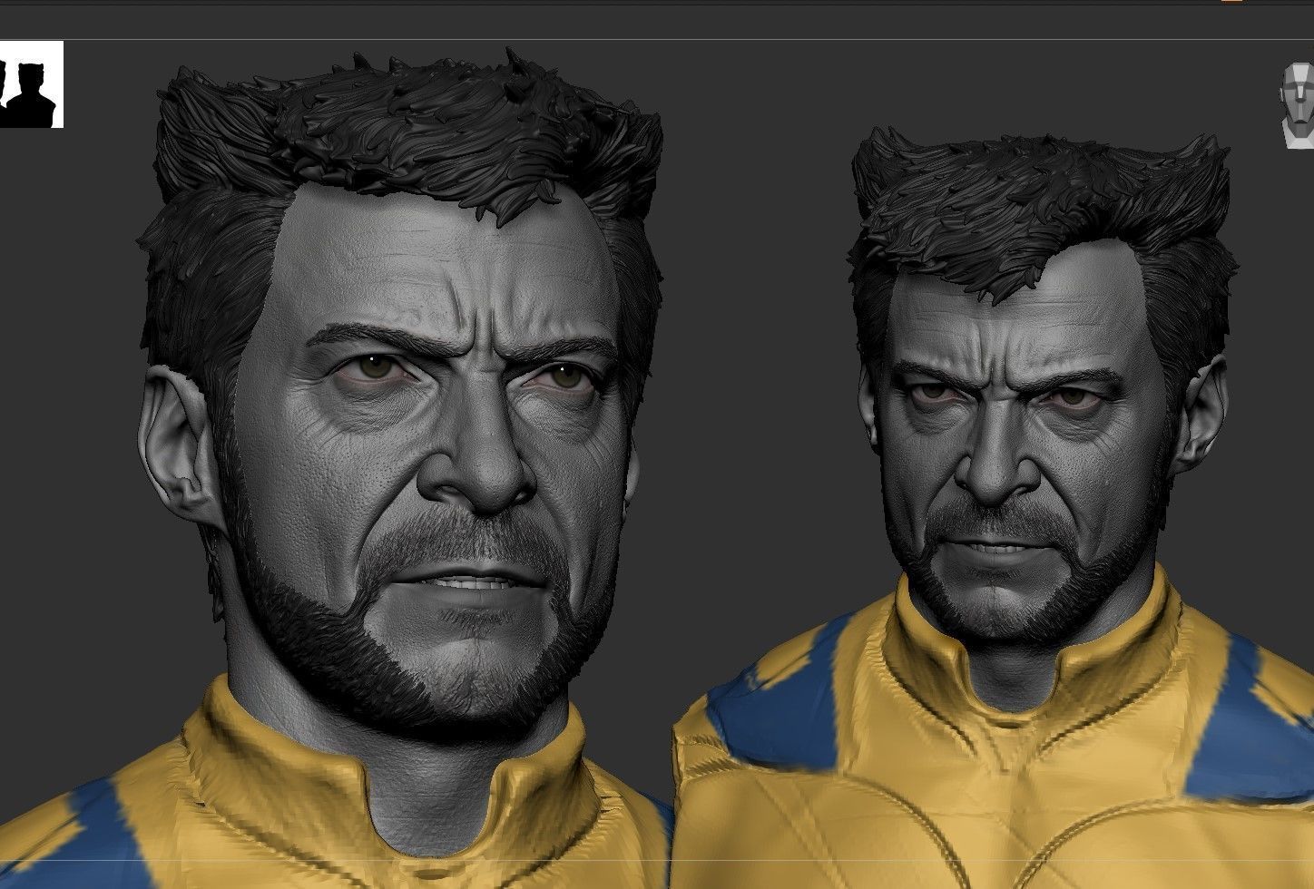 Wolverine -Hugh Jackman Head - Deadpool and Wolverine 3D print model_7