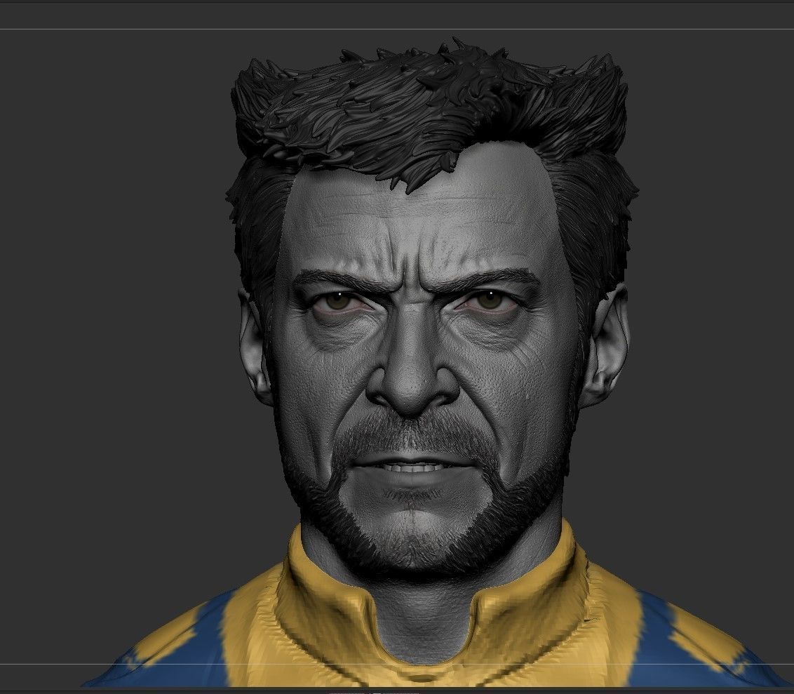Wolverine -Hugh Jackman Head - Deadpool and Wolverine 3D print model_4