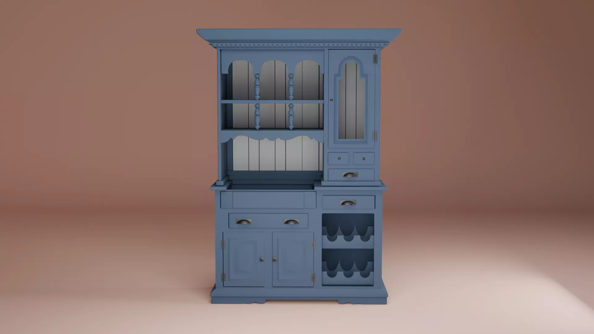 Antique Hutch Free 3D model