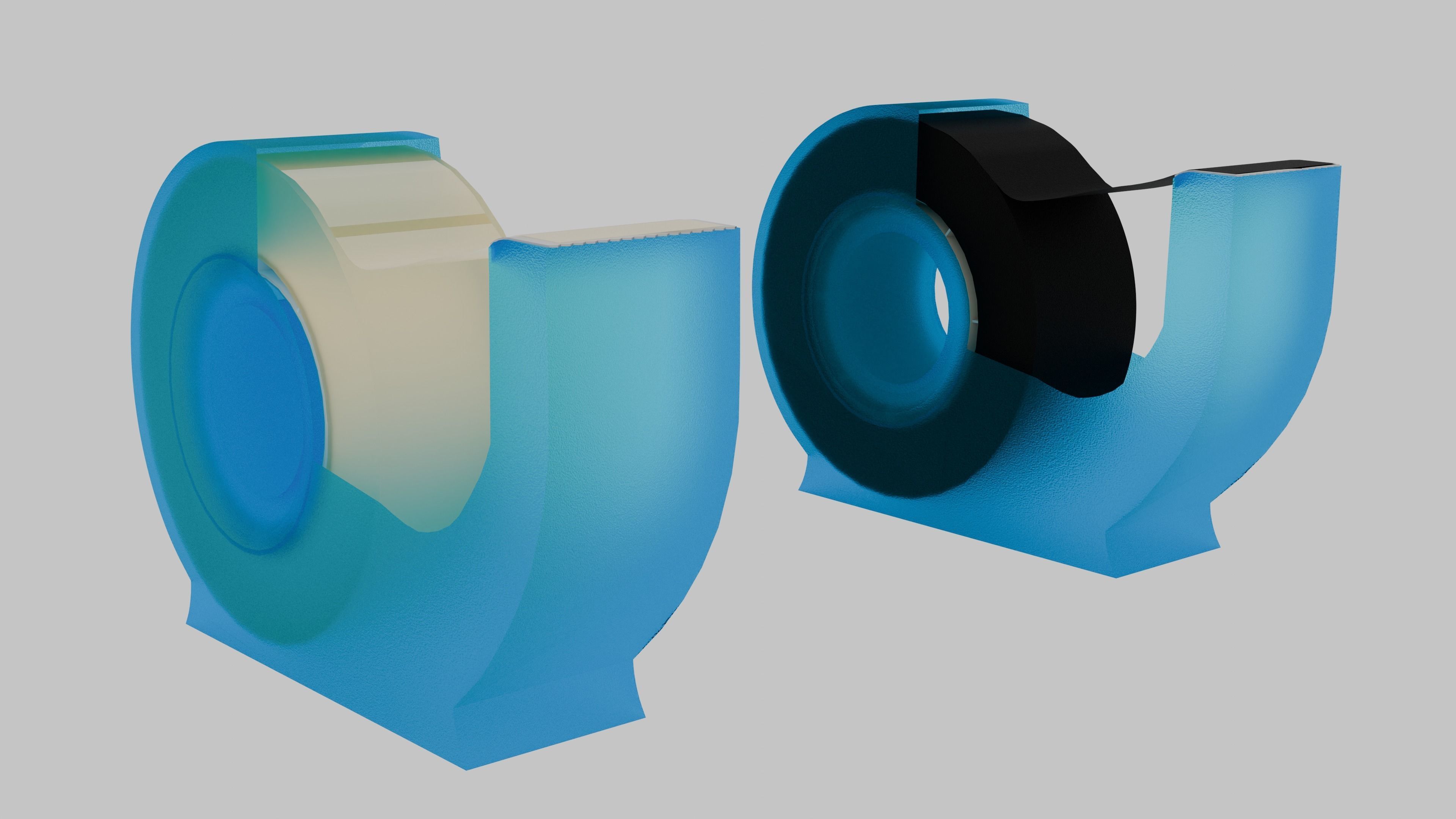 Tape Dispenser Low-poly 3D model_1