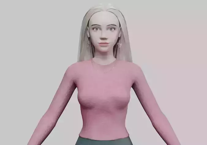 sweet stylized woman V31083 