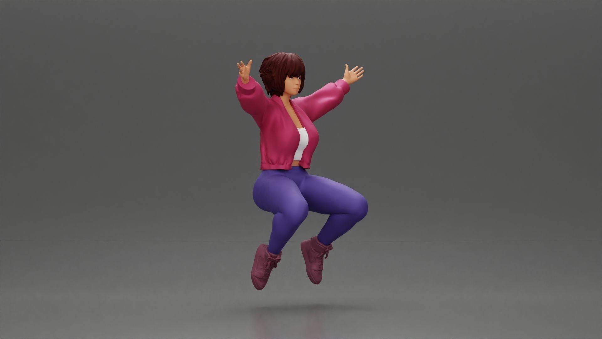 Man in shorts carrying girlfriend on shoulders 3D print model_25