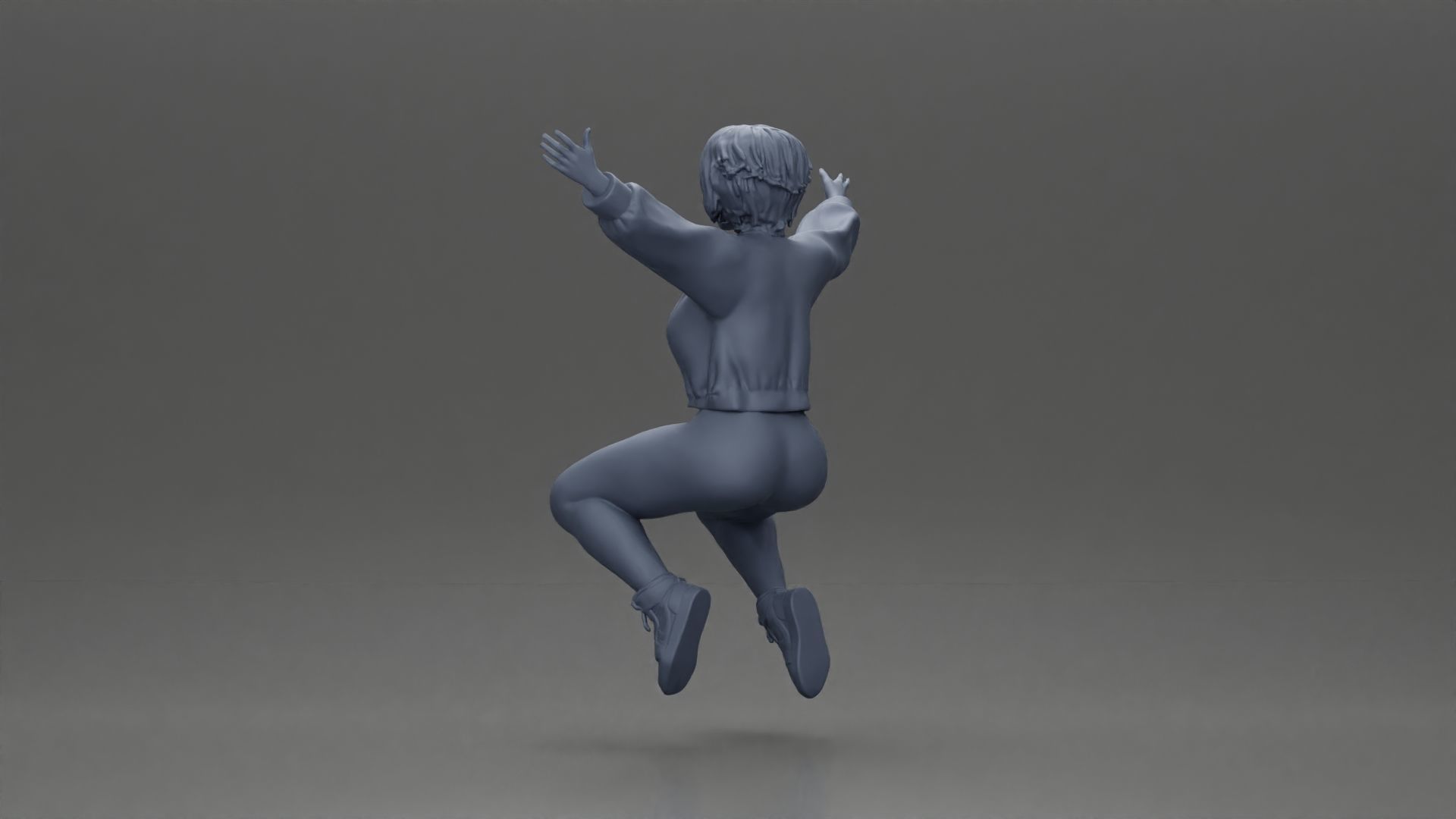 Man in shorts carrying girlfriend on shoulders 3D print model_34