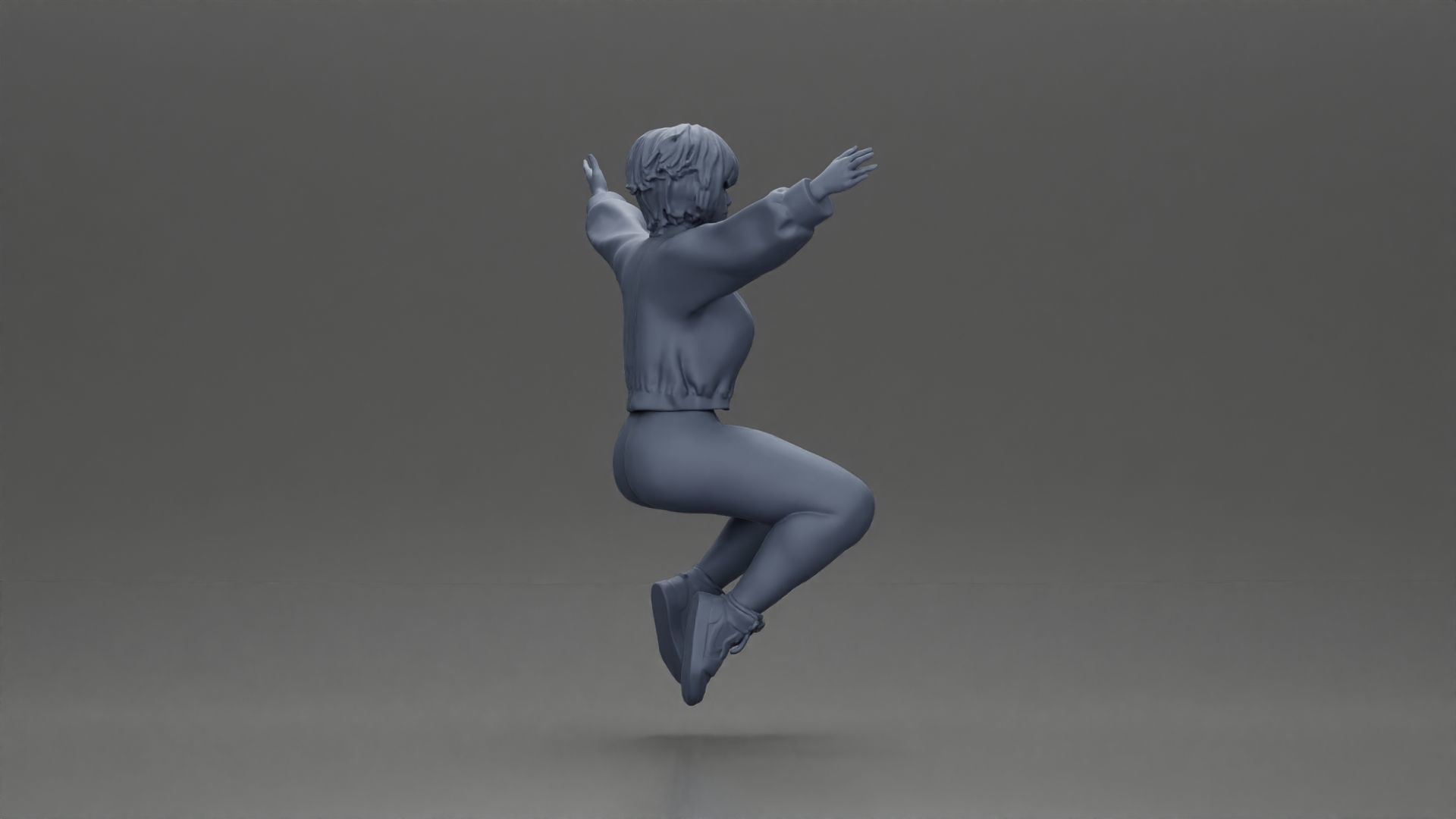 Man in shorts carrying girlfriend on shoulders 3D print model_32