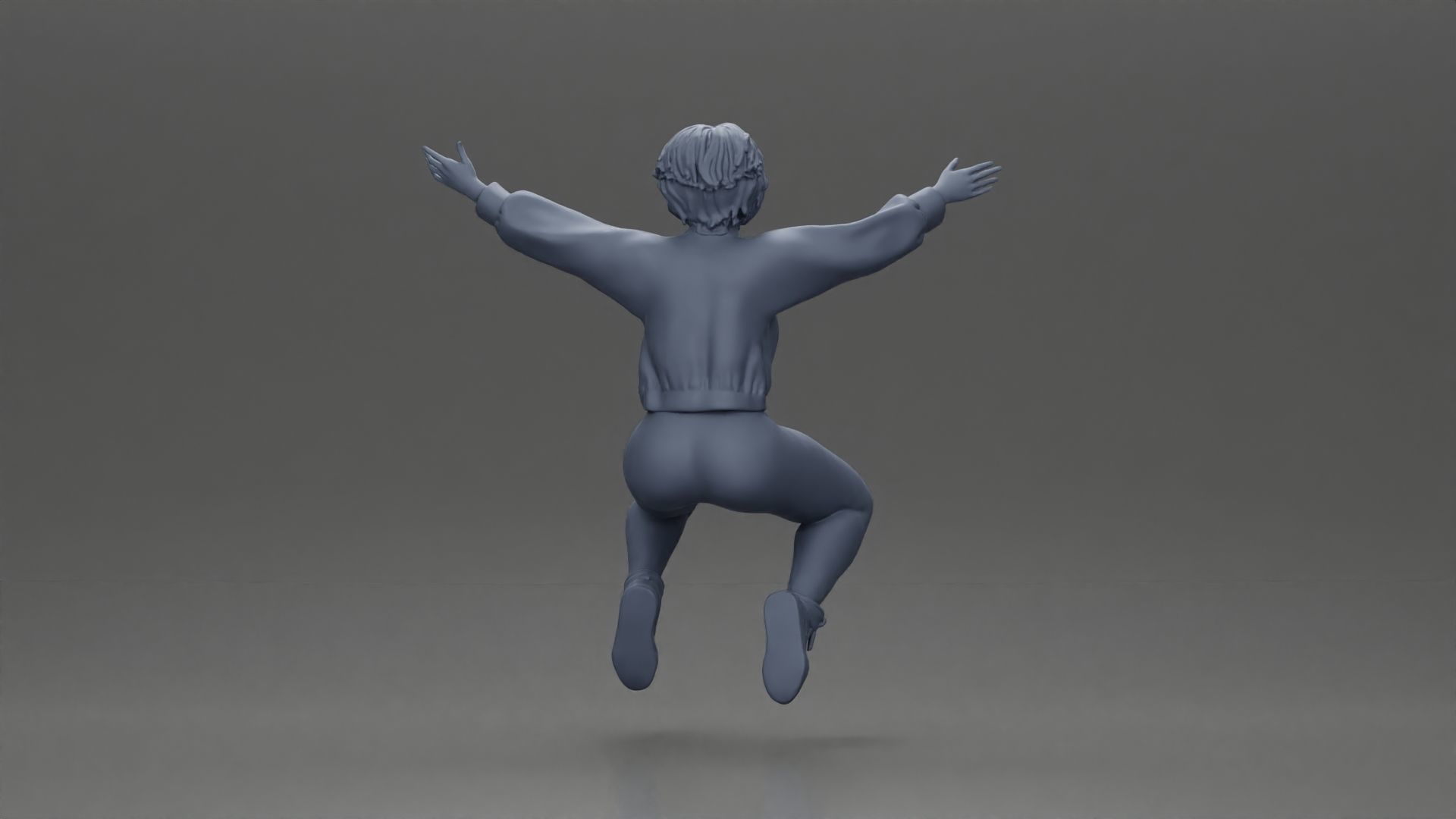 Man in shorts carrying girlfriend on shoulders 3D print model_33