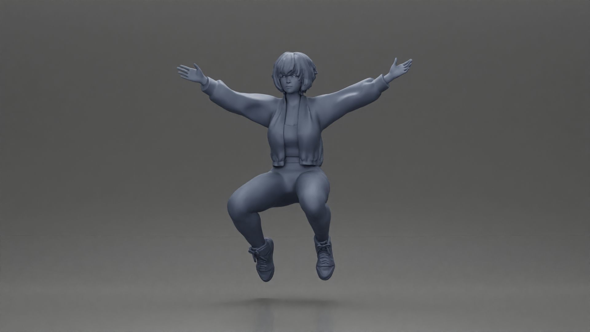 girl being carried on the man s shoulders 3D print model_6