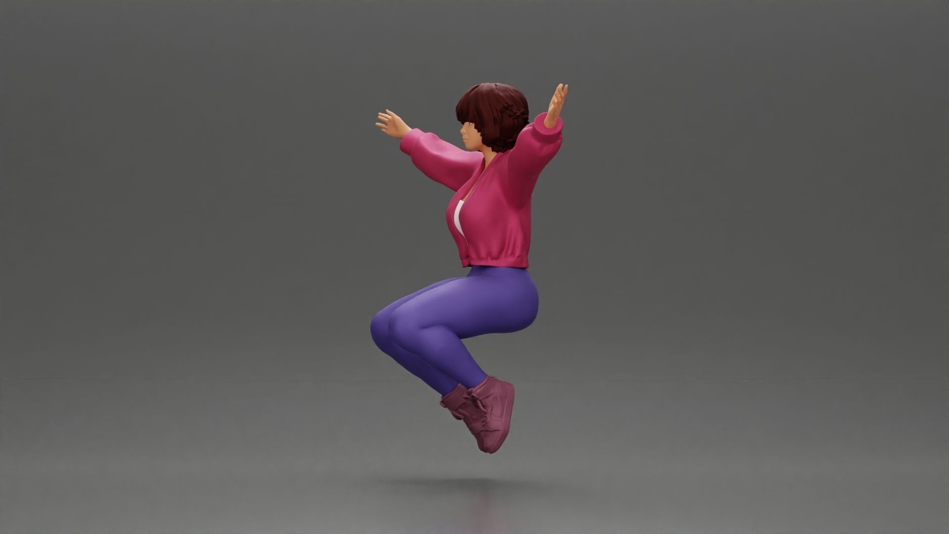 girl being carried on the man s shoulders 3D print model_5