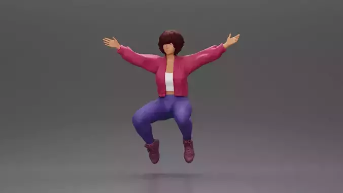 girl being carried on the man s shoulders 3D print model