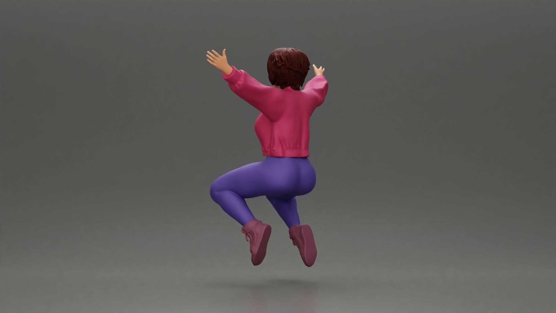 girl being carried on the man s shoulders 3D print model_4