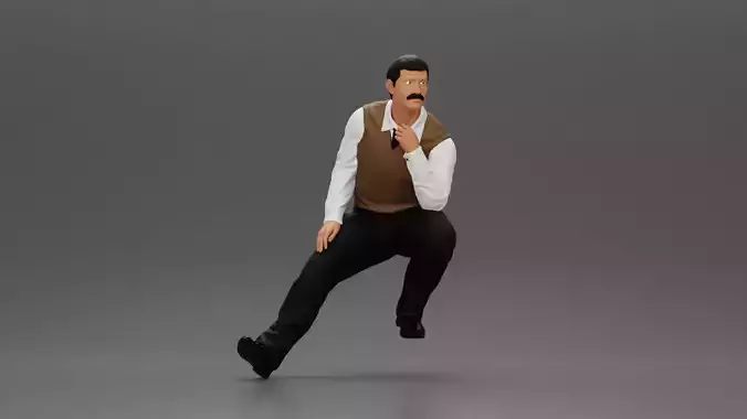 Turkish man in a cravat and slipover sitting