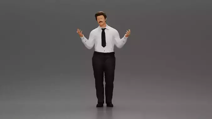 police detective standing with hands wide open 3D print model