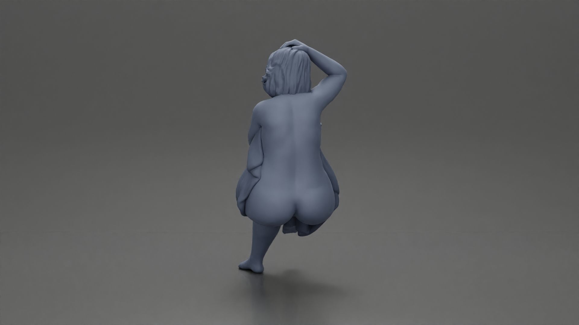 fat girl sitting after a shower wrapped in a towel 3D print model_10