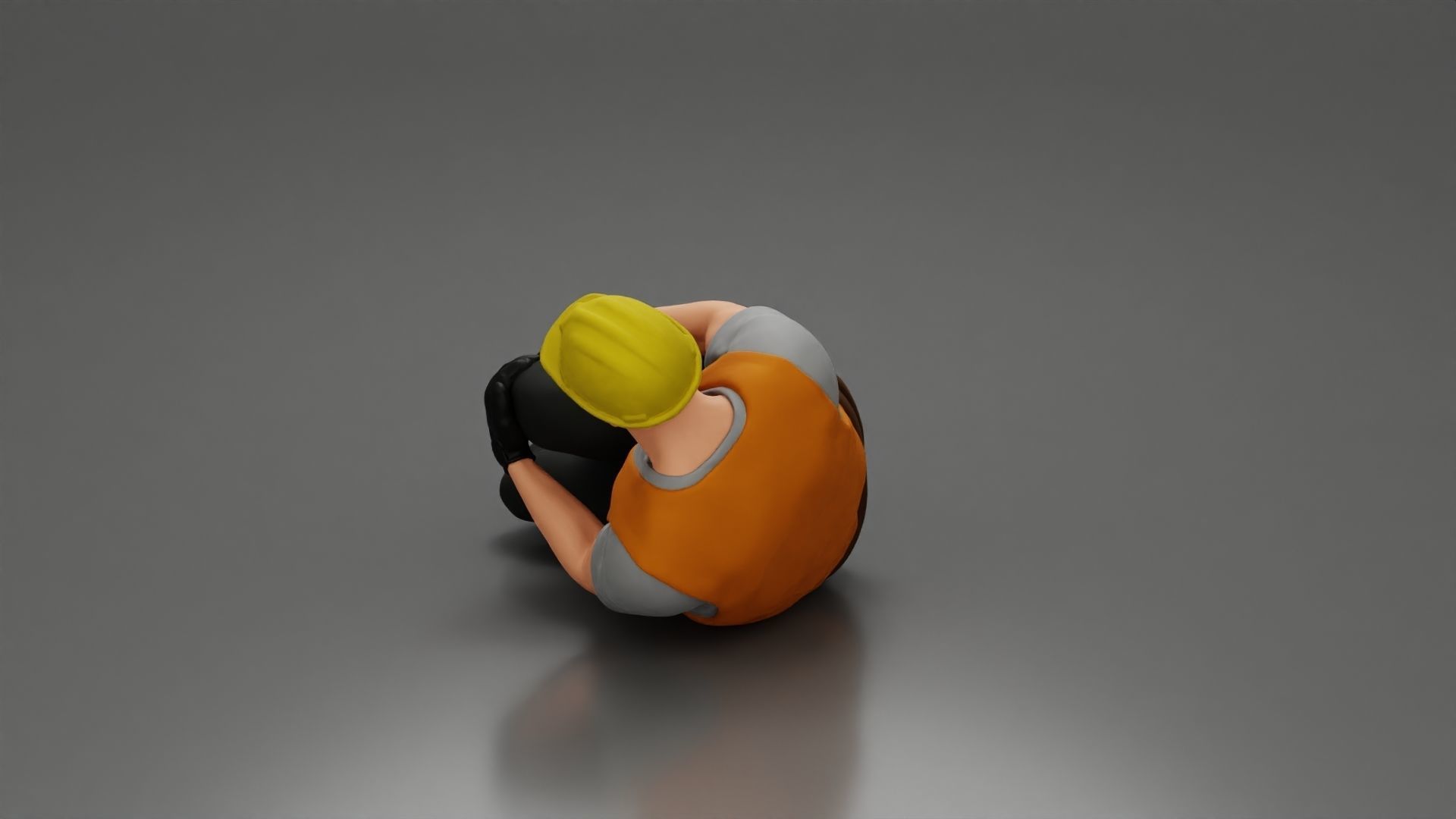 construction worker lying on the floor holding his injured leg 3D print model_4