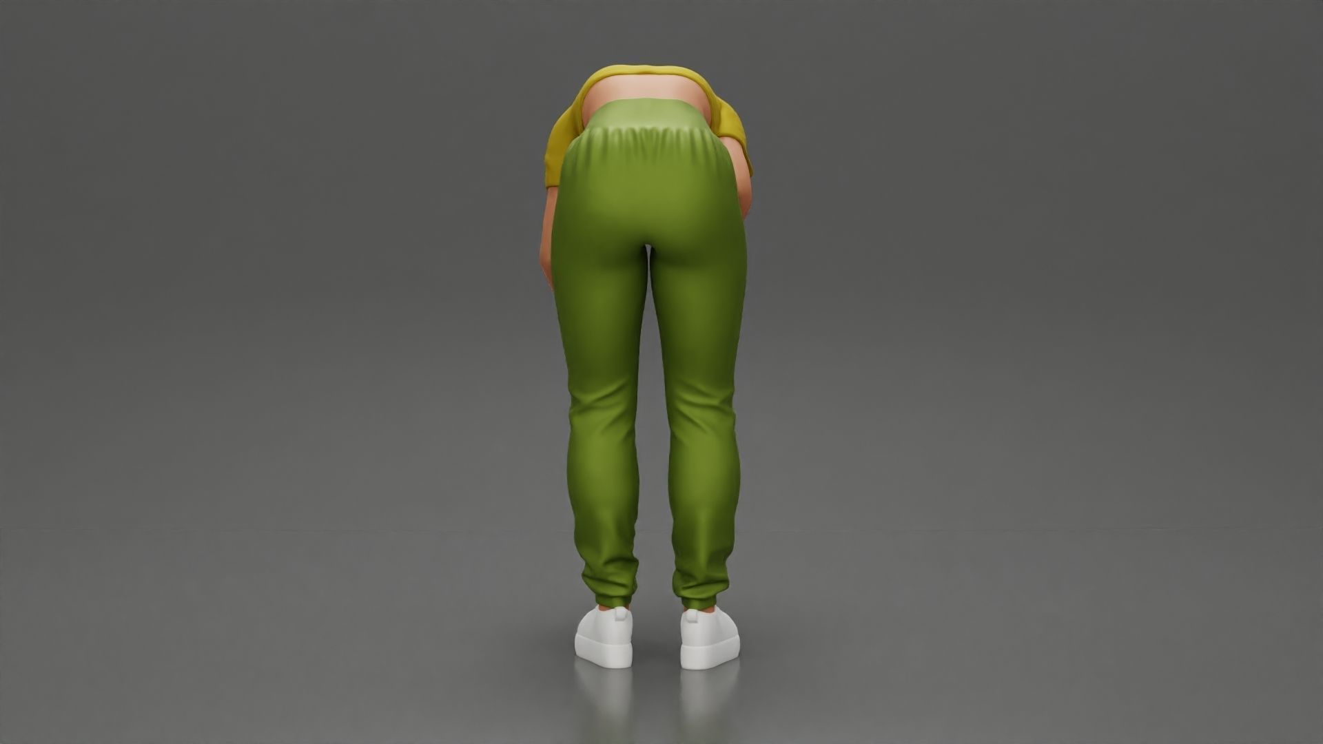 girl standing behind boyfriend touching face while he sits 3D print model_26