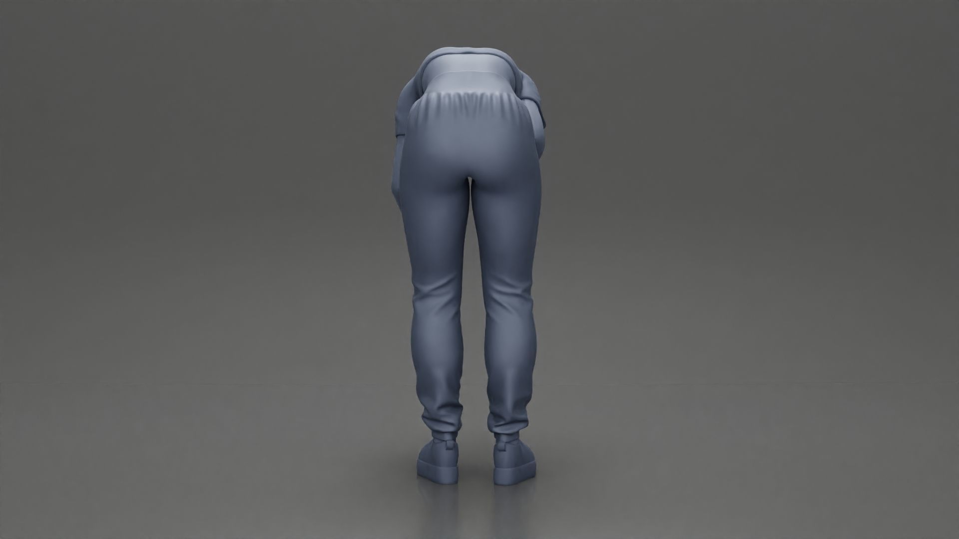 girl standing behind boyfriend touching face while he sits 3D print model_32