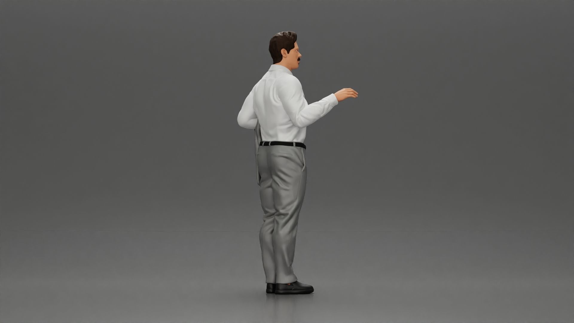 business man standing Holding a Suit 3D print model_2