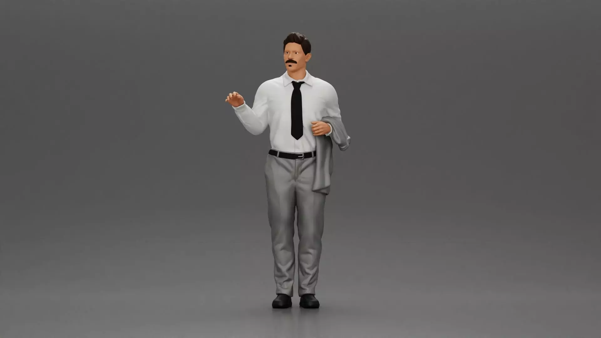 business man standing Holding a Suit 3D print model_0