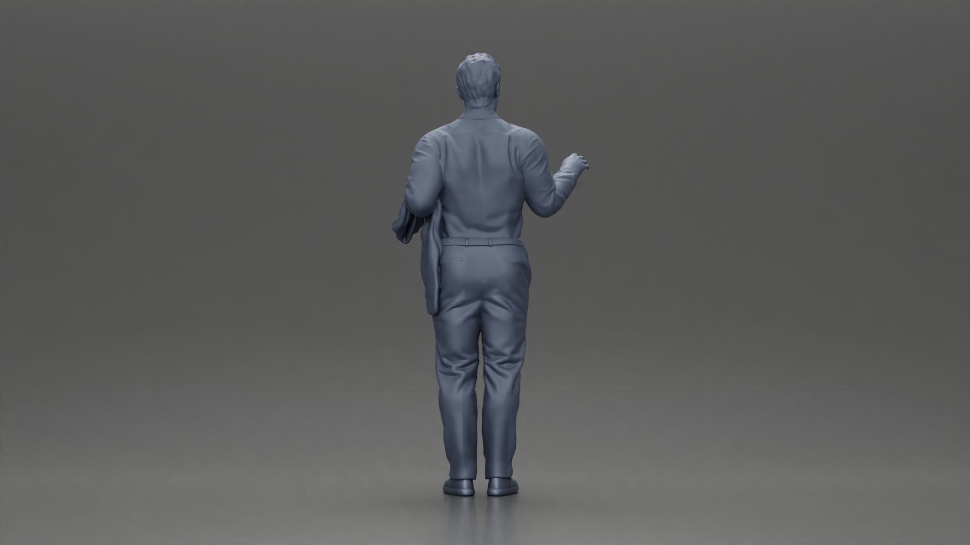 business man standing Holding a Suit 3D print model_9