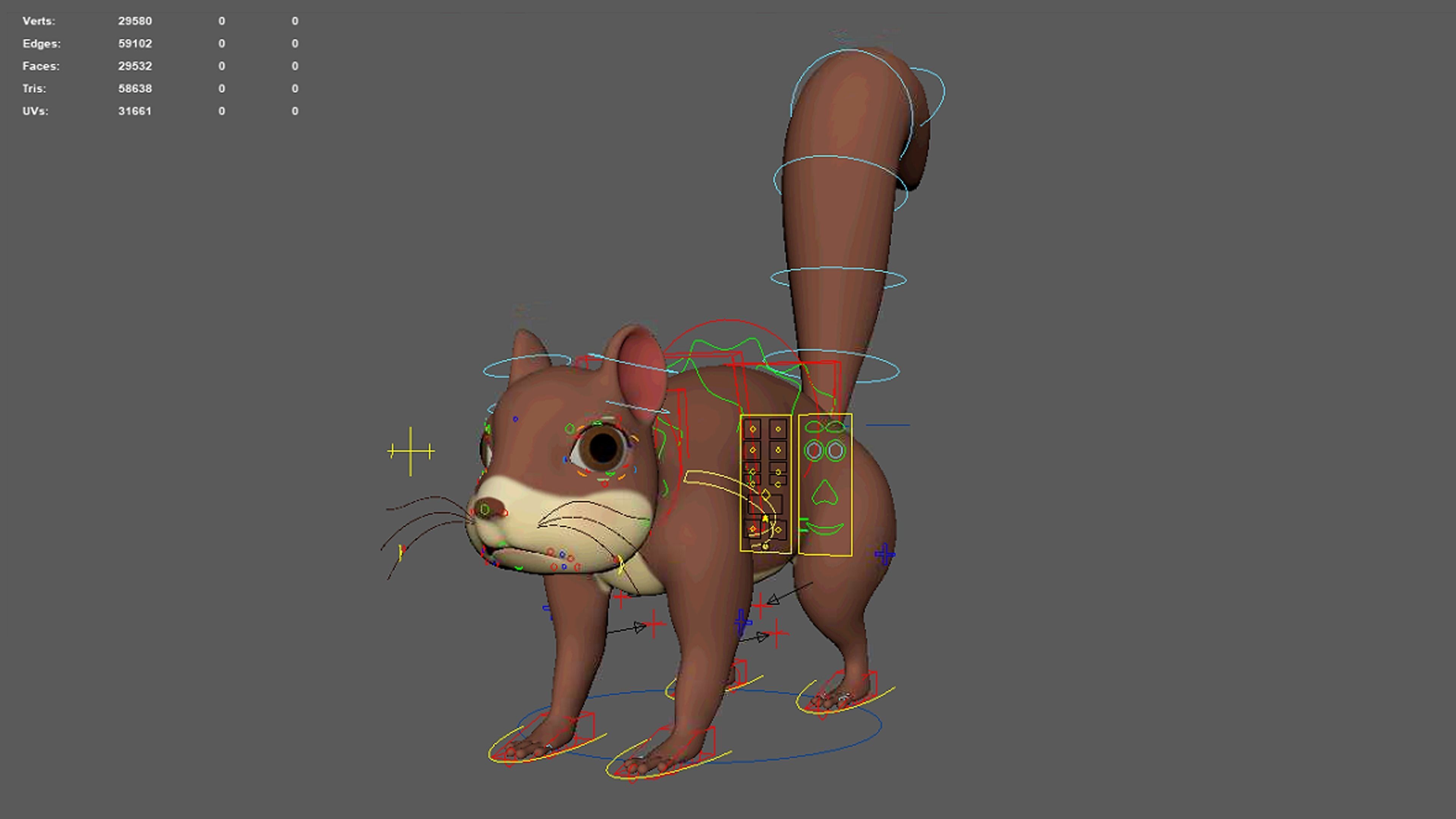 Asset - Cartoons - Animal - Squirel Rigged 3D model 3D model_2