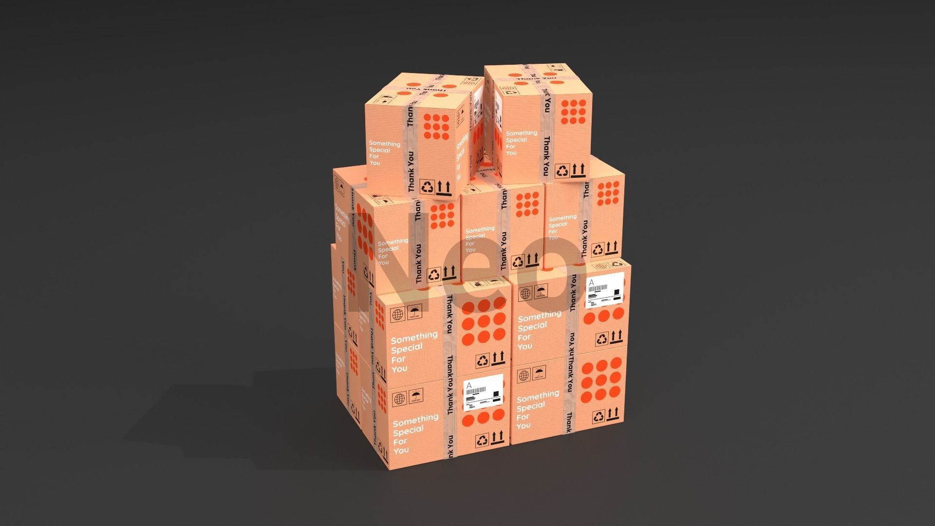 Cardboard Boxes Collection Low-poly 3D model_9