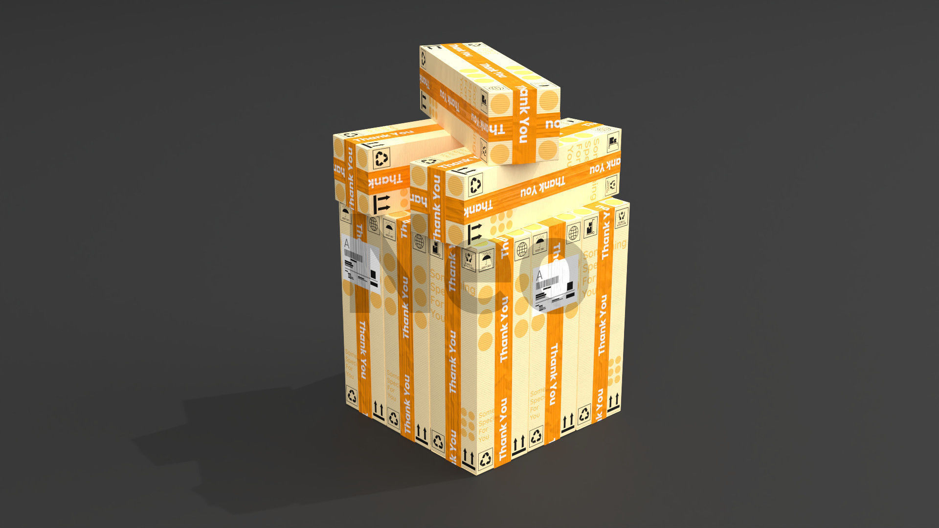 Cardboard Boxes Collection Low-poly 3D model_22