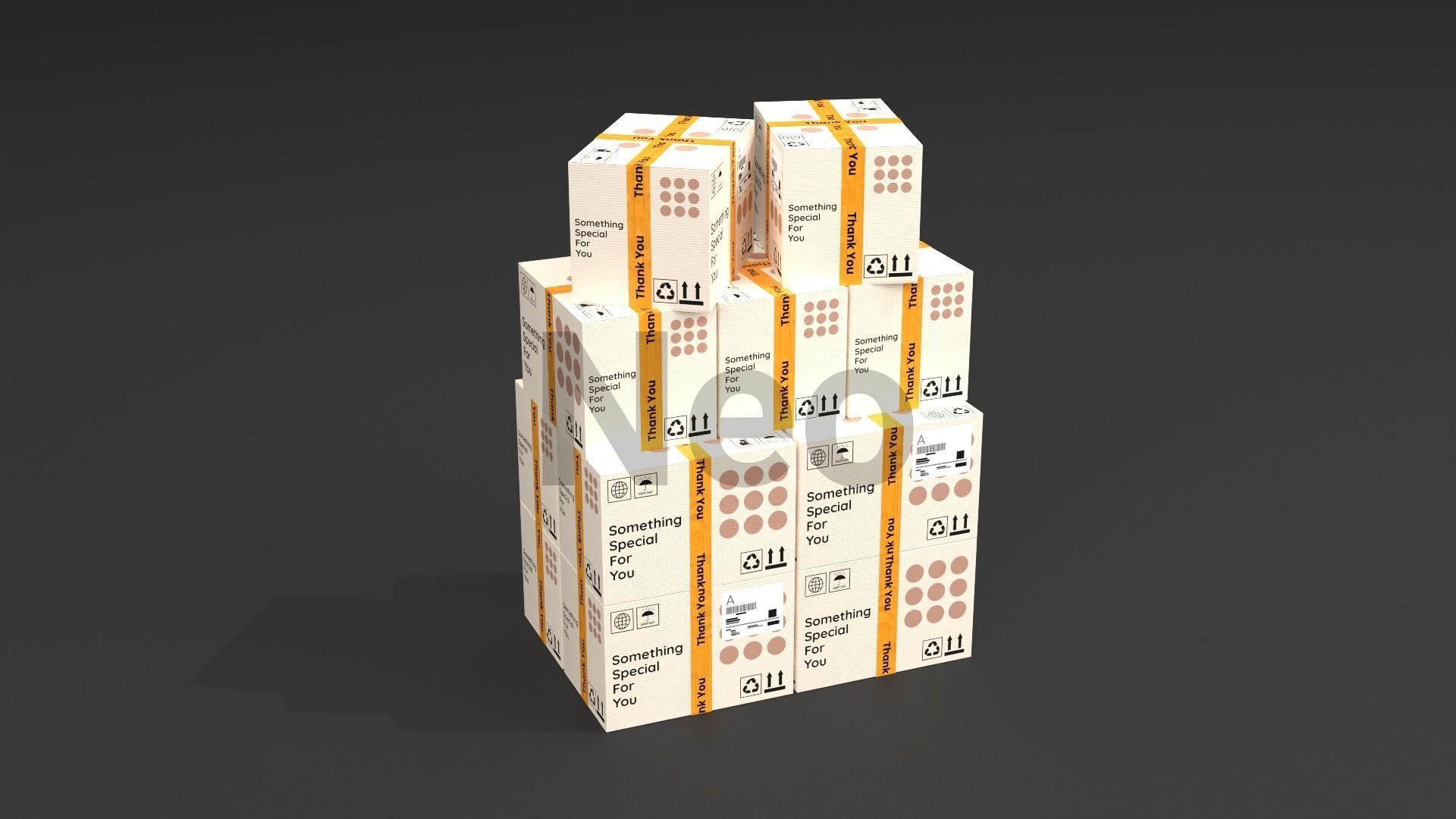 Cardboard Boxes Collection Low-poly 3D model_5