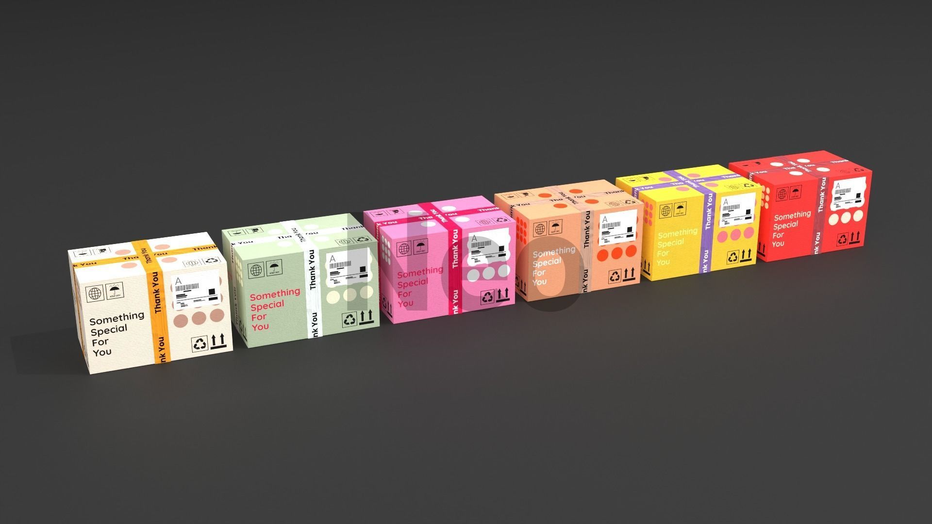 Cardboard Boxes Collection Low-poly 3D model_1