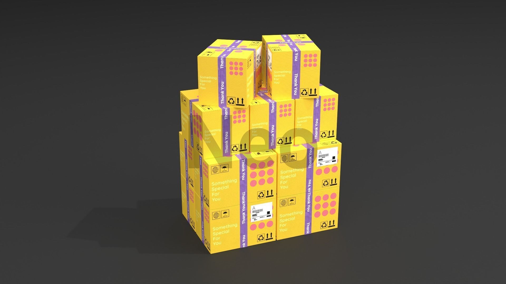 Cardboard Boxes Collection Low-poly 3D model_10