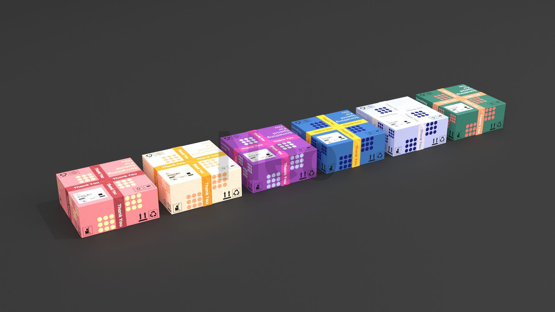 Cardboard Boxes Collection Low-poly 3D model_28