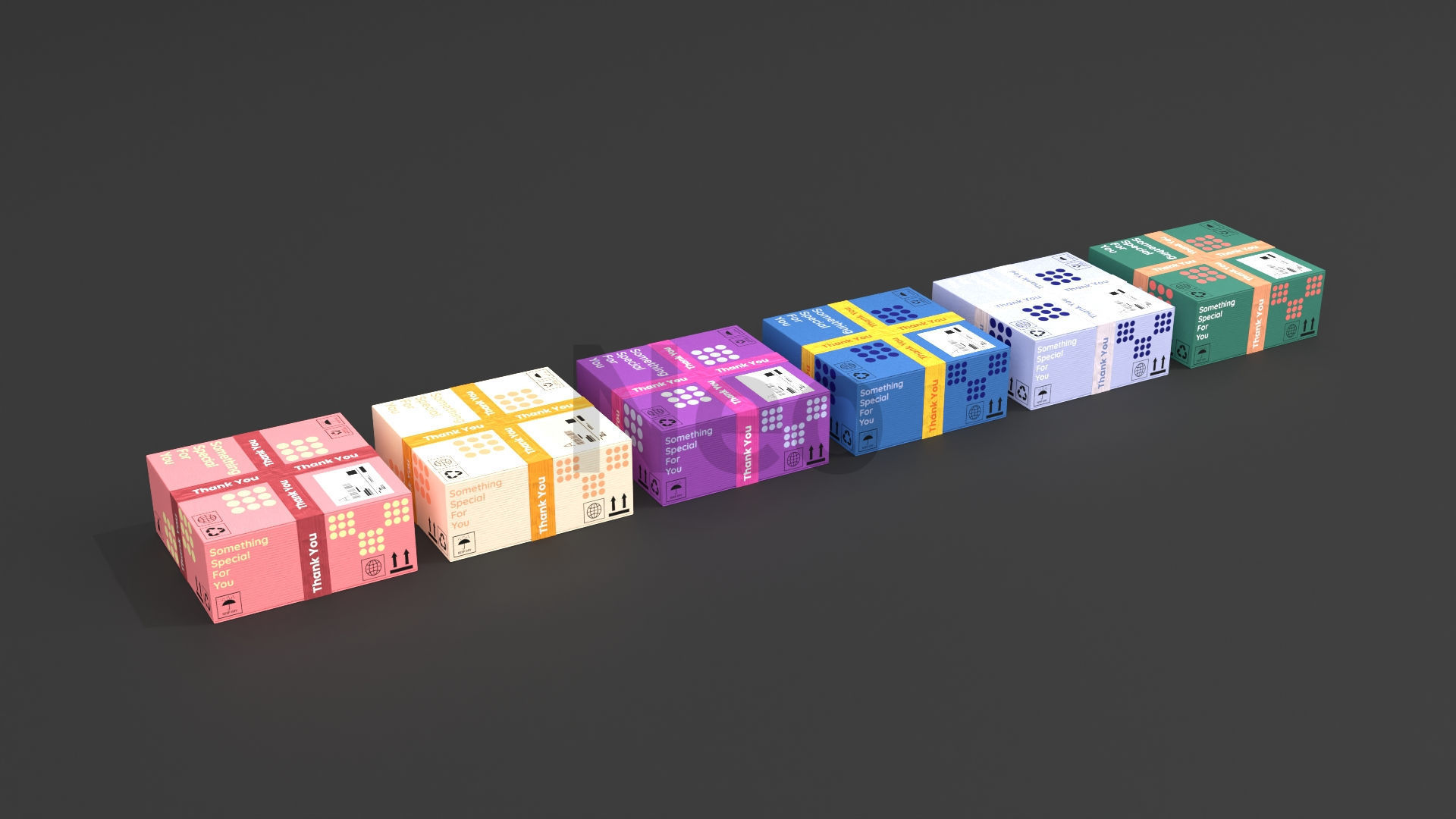 Cardboard Boxes Collection Low-poly 3D model_29