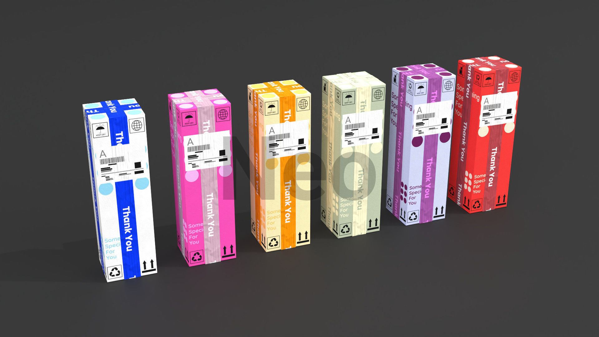 Cardboard Boxes Collection Low-poly 3D model_15