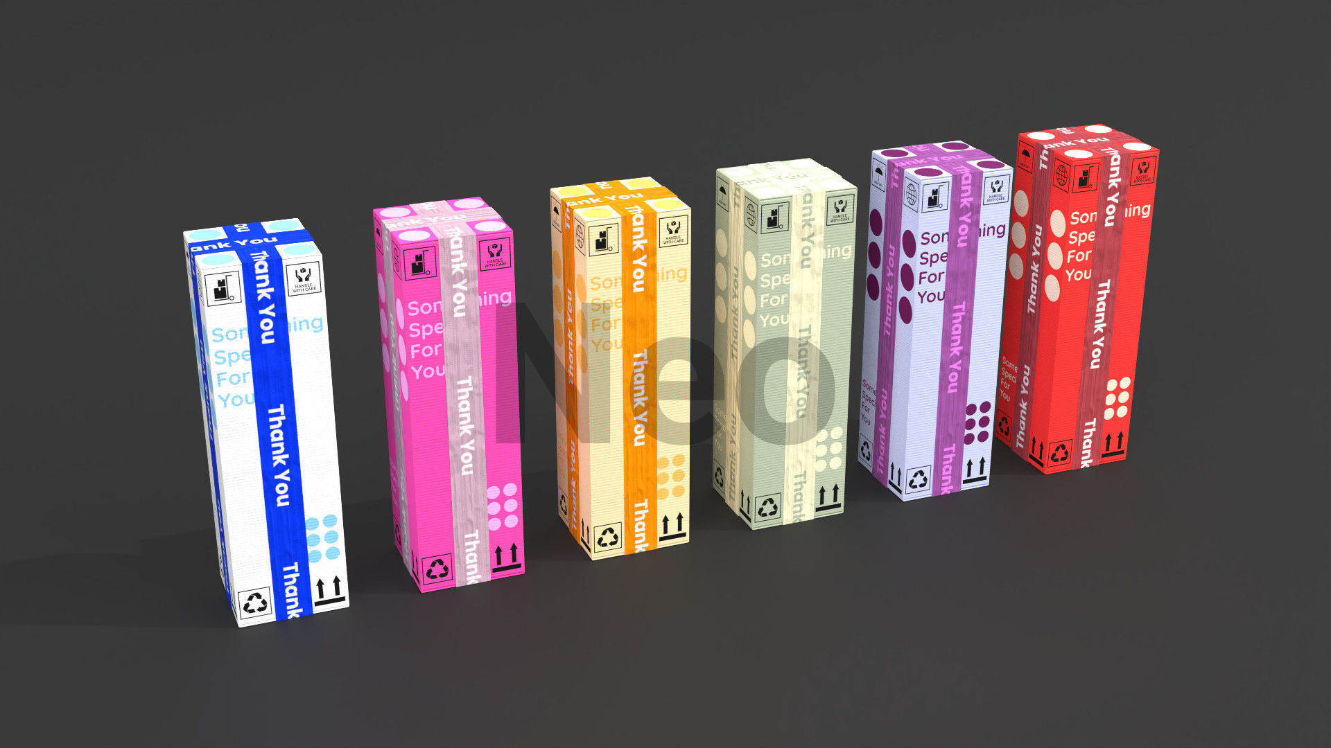 Cardboard Boxes Collection Low-poly 3D model_16