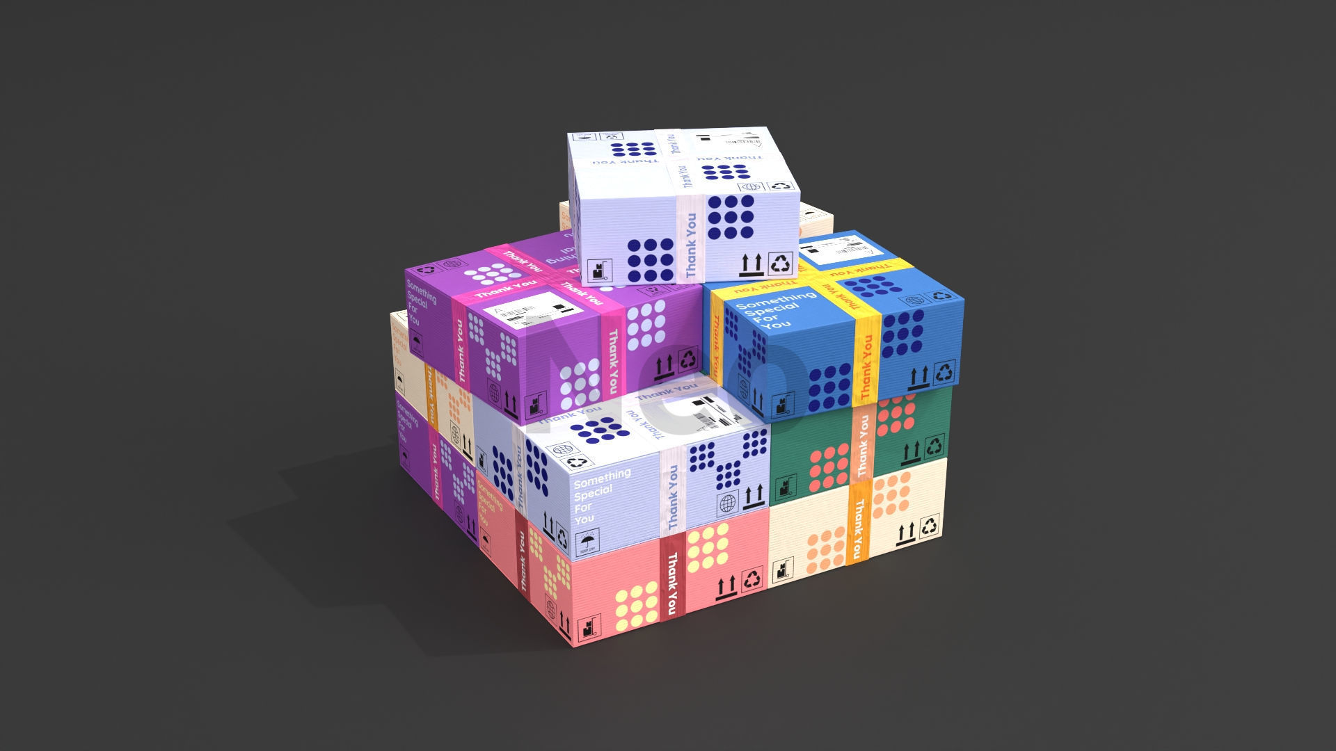 Cardboard Boxes Collection Low-poly 3D model_31